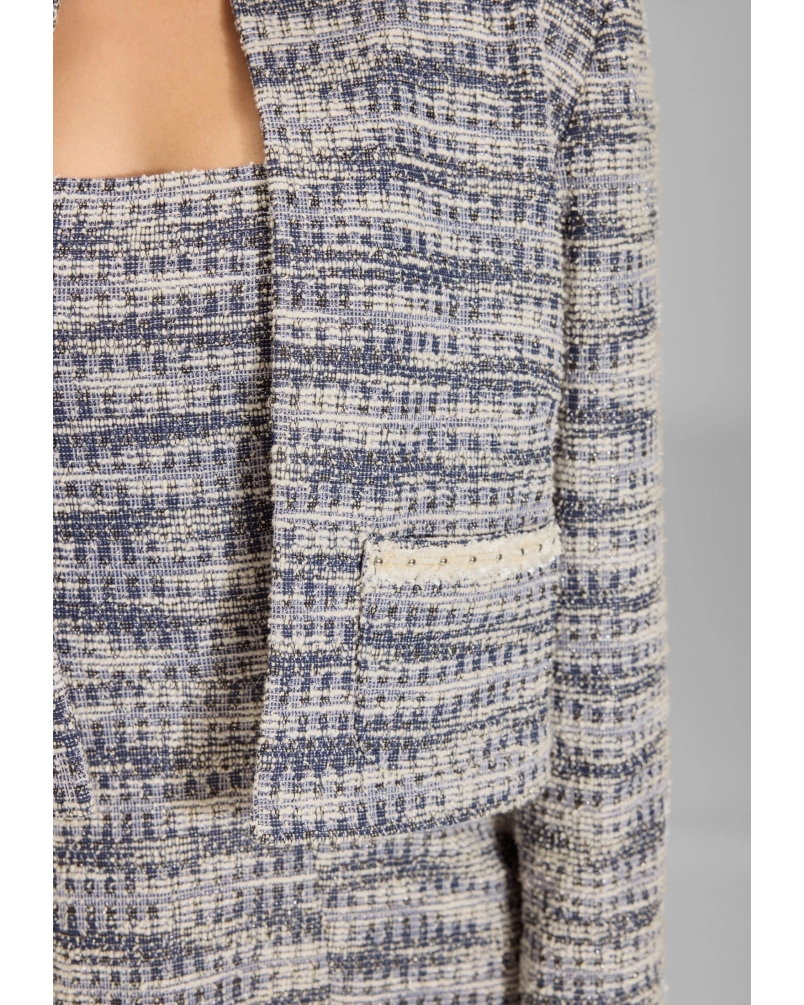Swing Boxy bouclé jacket navy ivory navy/ivory