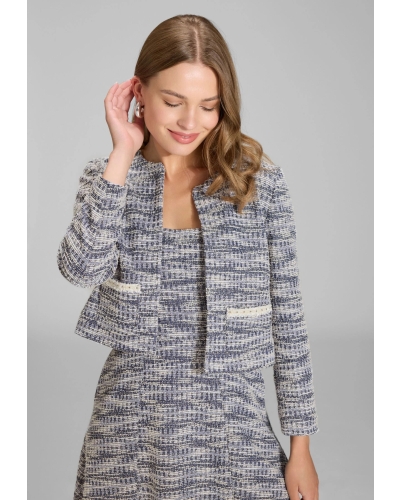 Swing Boxy bouclé jacket navy ivory navy/ivory