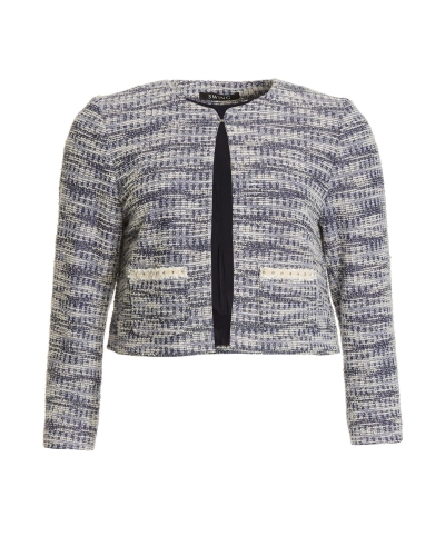 Swing Boxy bouclé jacket navy ivory navy/ivory