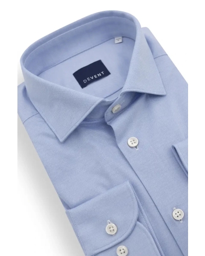 DE VENT De Vent Henry extra lange mouw blue herringbone