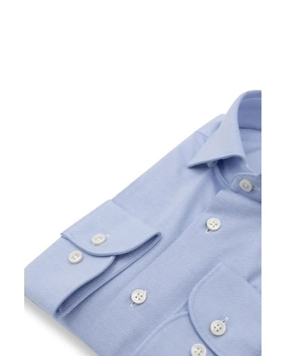 DE VENT De Vent Henry extra lange mouw blue herringbone