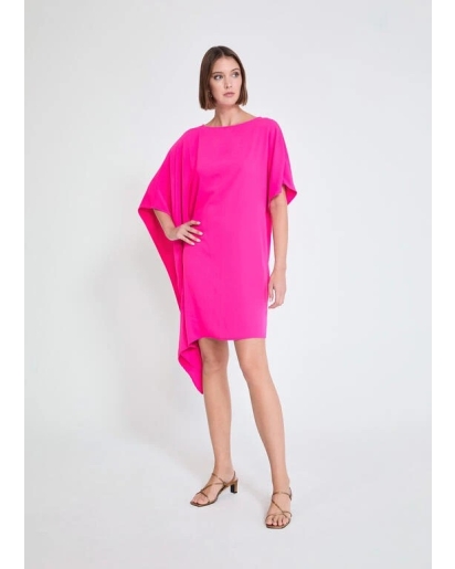 LOLA CASADEMUNT Lola Casademunt Cape sleeve short dress fuchsia