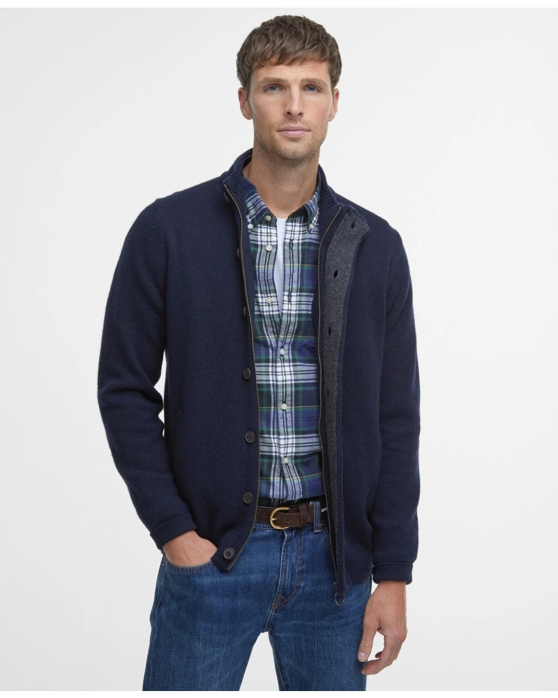 Barbour Patch zip through cardigan navy