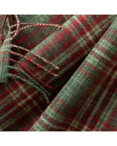 John Hanly Irish wool scarf mixed green/red check