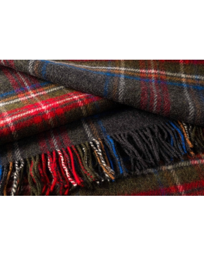 John Hanly Large Irish picnic blanket grey/red stewart