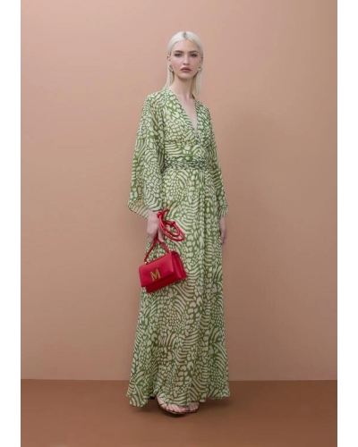Lola Casademunt By Maite Long printed dress ecru/green