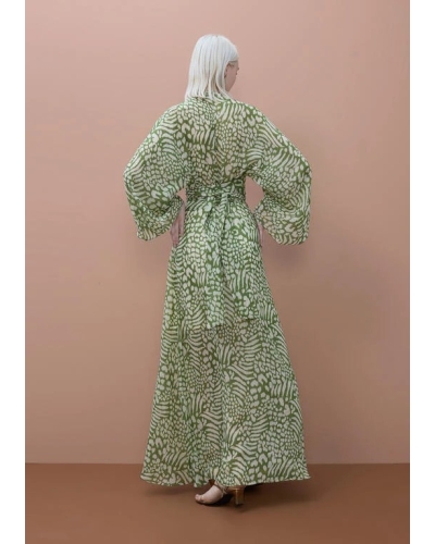 Lola Casademunt By Maite Long printed dress ecru/green