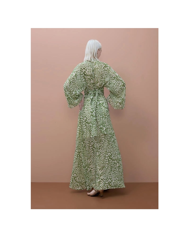 Lola Casademunt By Maite Long printed dress ecru/green