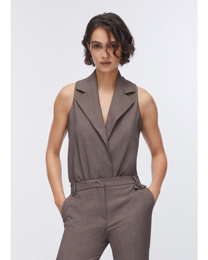 Liu Jo Mélange vest bodysuit brown pepe melange