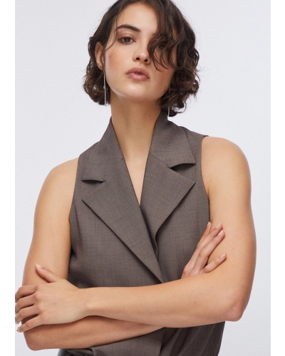 Liu Jo Mélange vest bodysuit brown pepe melange