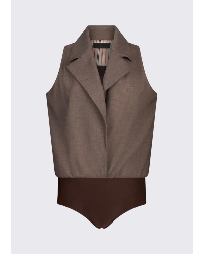 Liu Jo Mélange vest bodysuit brown pepe melange