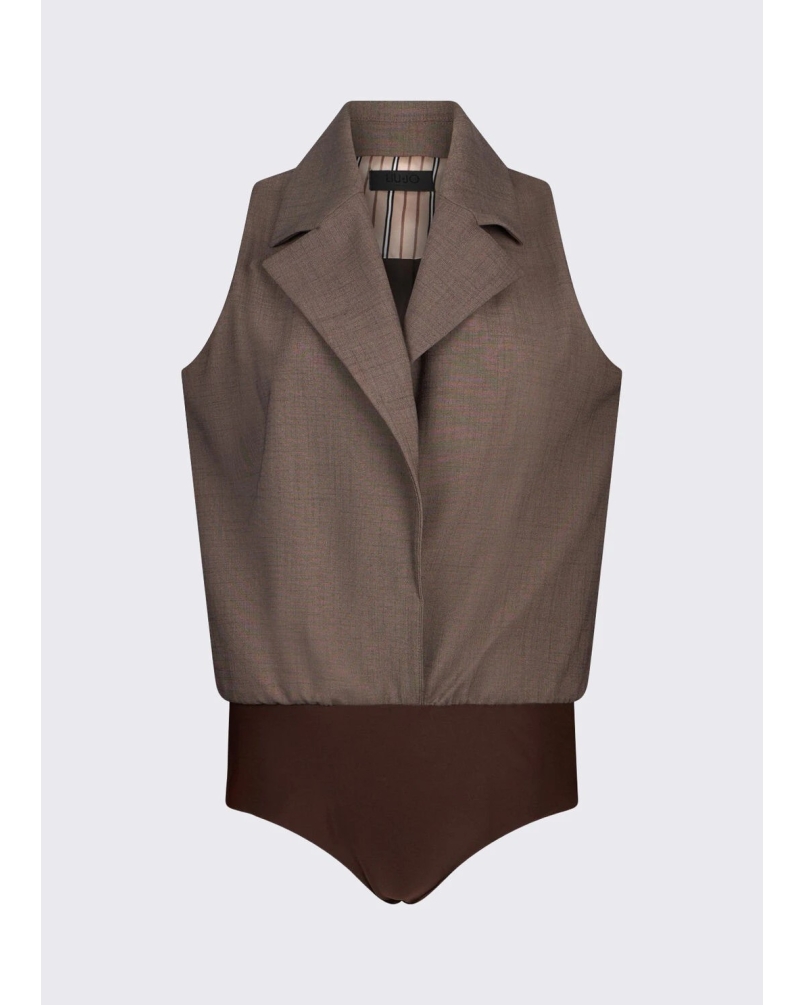 Liu Jo Mélange vest bodysuit brown pepe melange