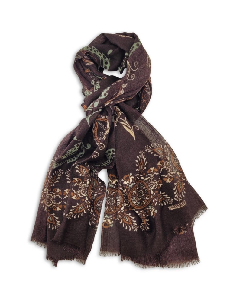 Sir Redman Herensjaal Imperial Paisley donkerbruin/aubergine/gorne/beige