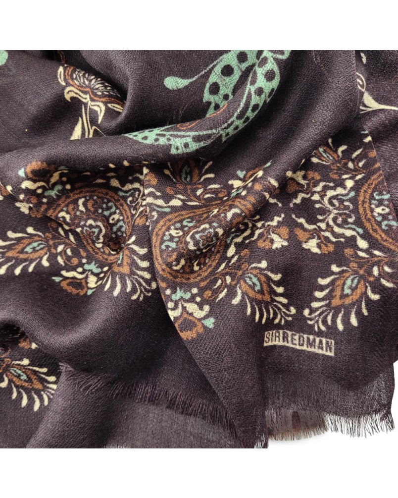 Sir Redman Herensjaal Imperial Paisley donkerbruin/aubergine/gorne/beige