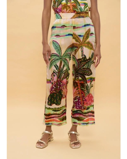LOLA CASADEMUNT Lola Casademunt Palm tree printed trousers