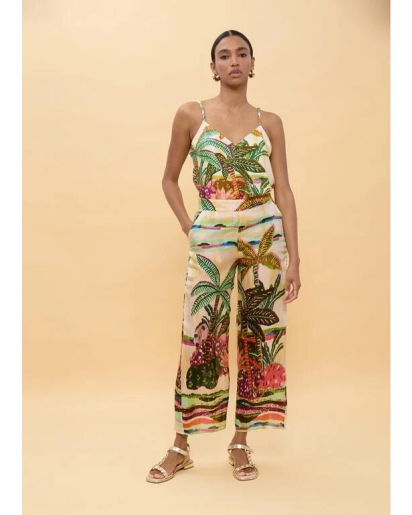 LOLA CASADEMUNT Lola Casademunt Palm tree printed trousers