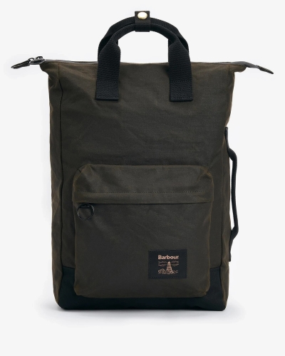 Barbour Field wax backpack olive