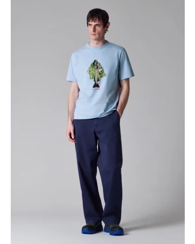 Barbour x Paul Smith Fishing jacket print t-shirt mid blue