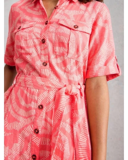 WHITE STUFF White Stuff Tiff shirt midi dress coral