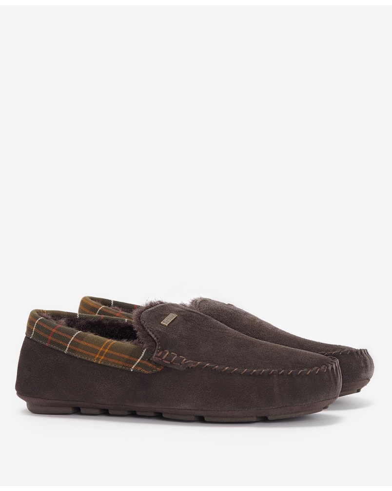 Barbour Monty moccasin slipper brown suede