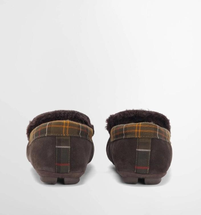 Barbour Monty moccasin slipper brown suede