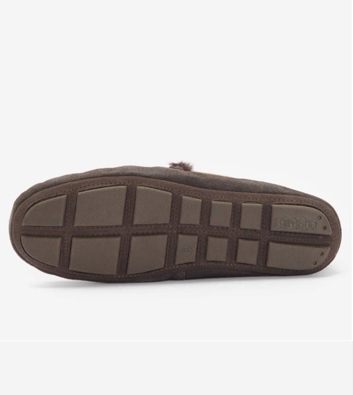Barbour Monty moccasin slipper brown suede