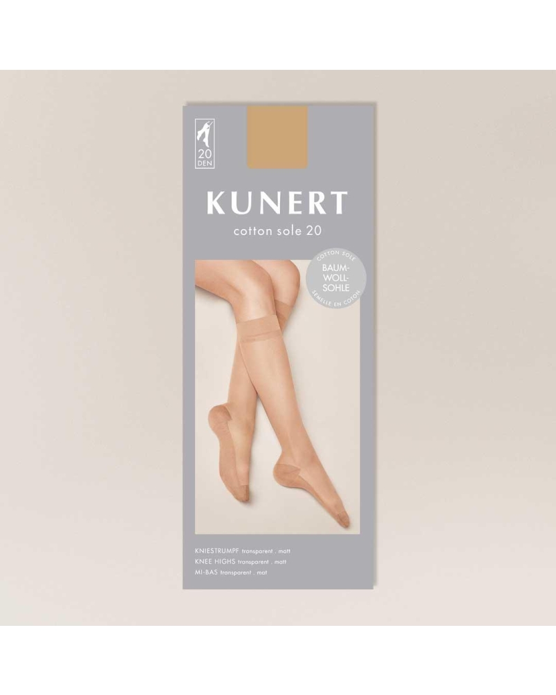 Kunert Cotton sole 20 kniekousen graphit