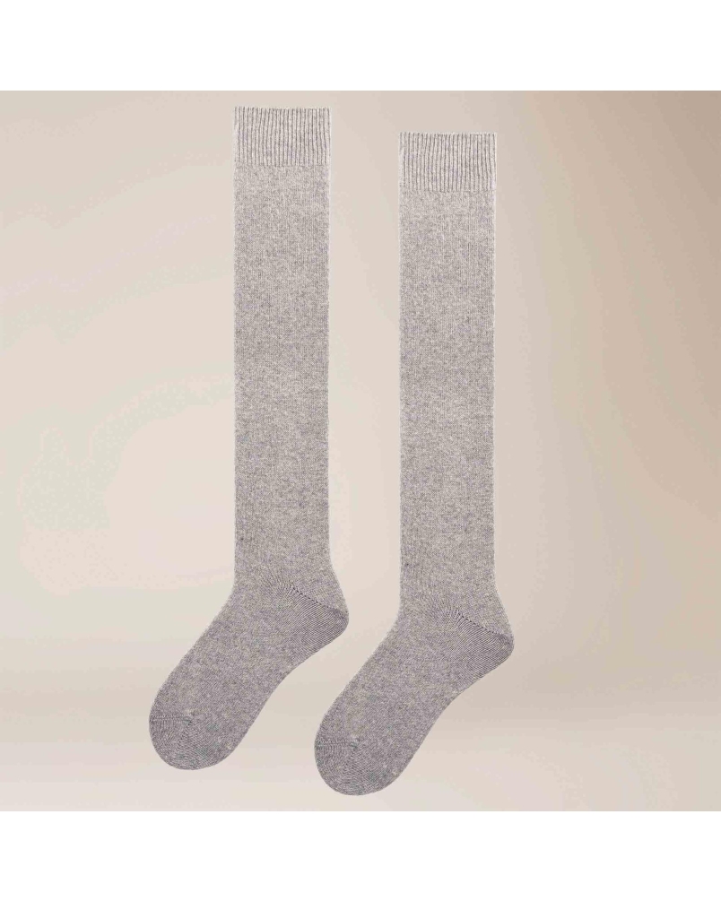 Kunert Cosy cashmere kniekousen lichtgrey