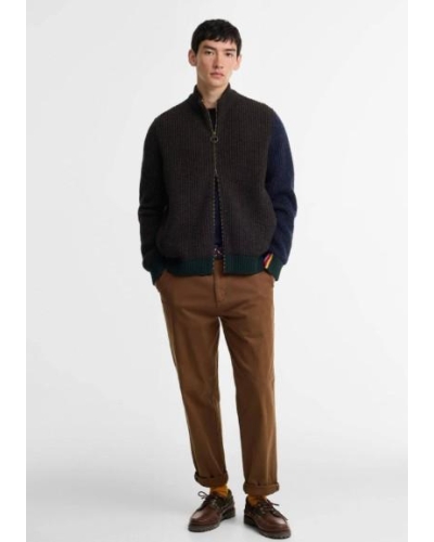 Babour x Paul Smith Gamefair cardigan russet