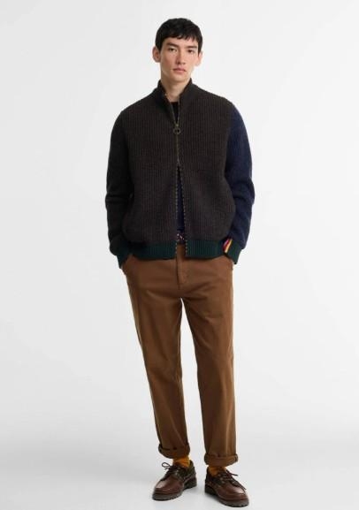 Babour x Paul Smith Gamefair cardigan russet