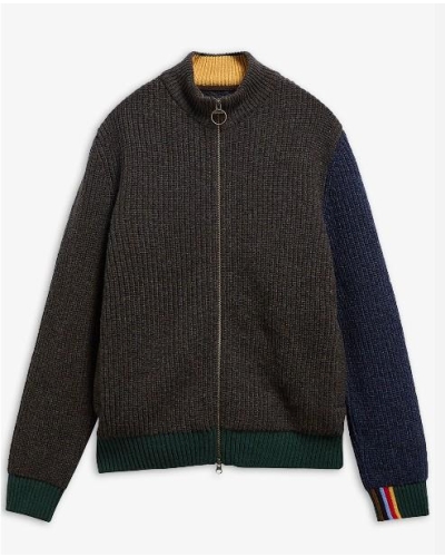 Babour x Paul Smith Gamefair cardigan russet