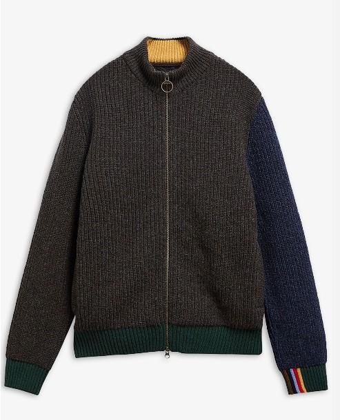Babour x Paul Smith Gamefair cardigan russet