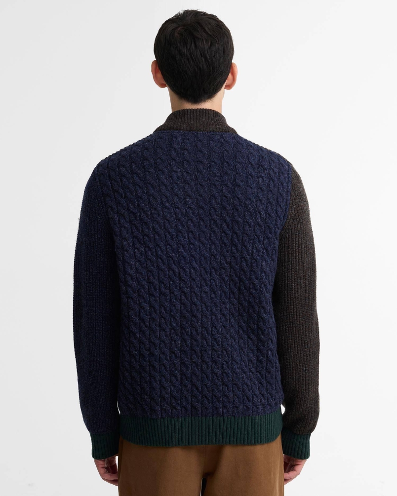 Babour x Paul Smith Gamefair cardigan russet