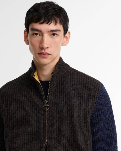 Babour x Paul Smith Gamefair cardigan russet