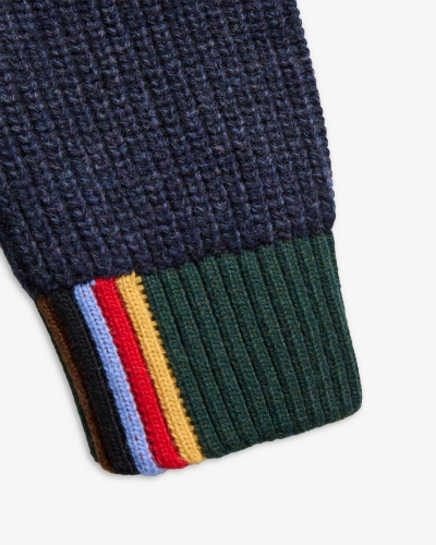 Babour x Paul Smith Gamefair cardigan russet