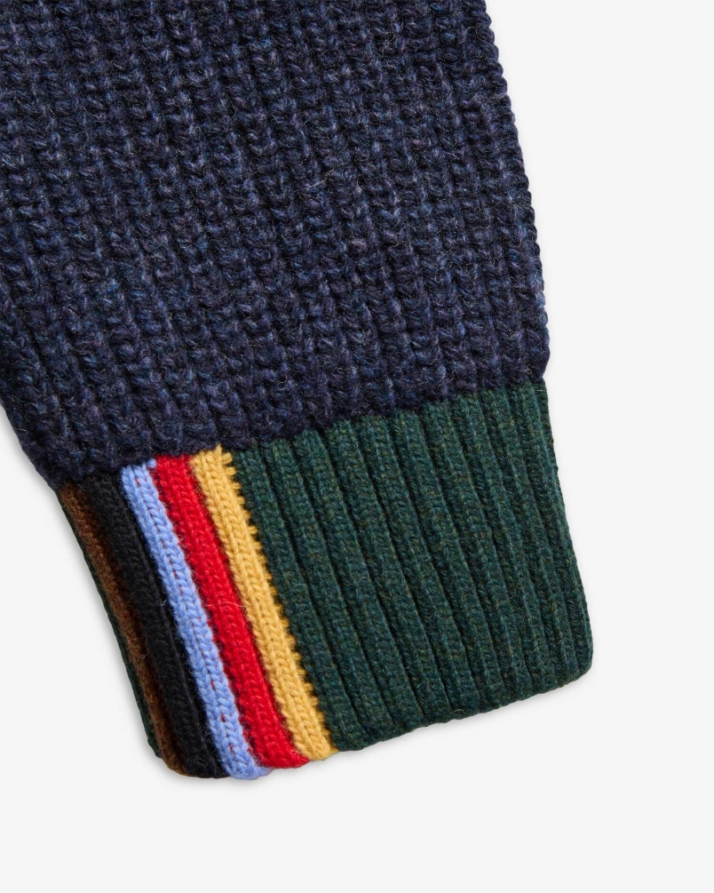 Babour x Paul Smith Gamefair cardigan russet