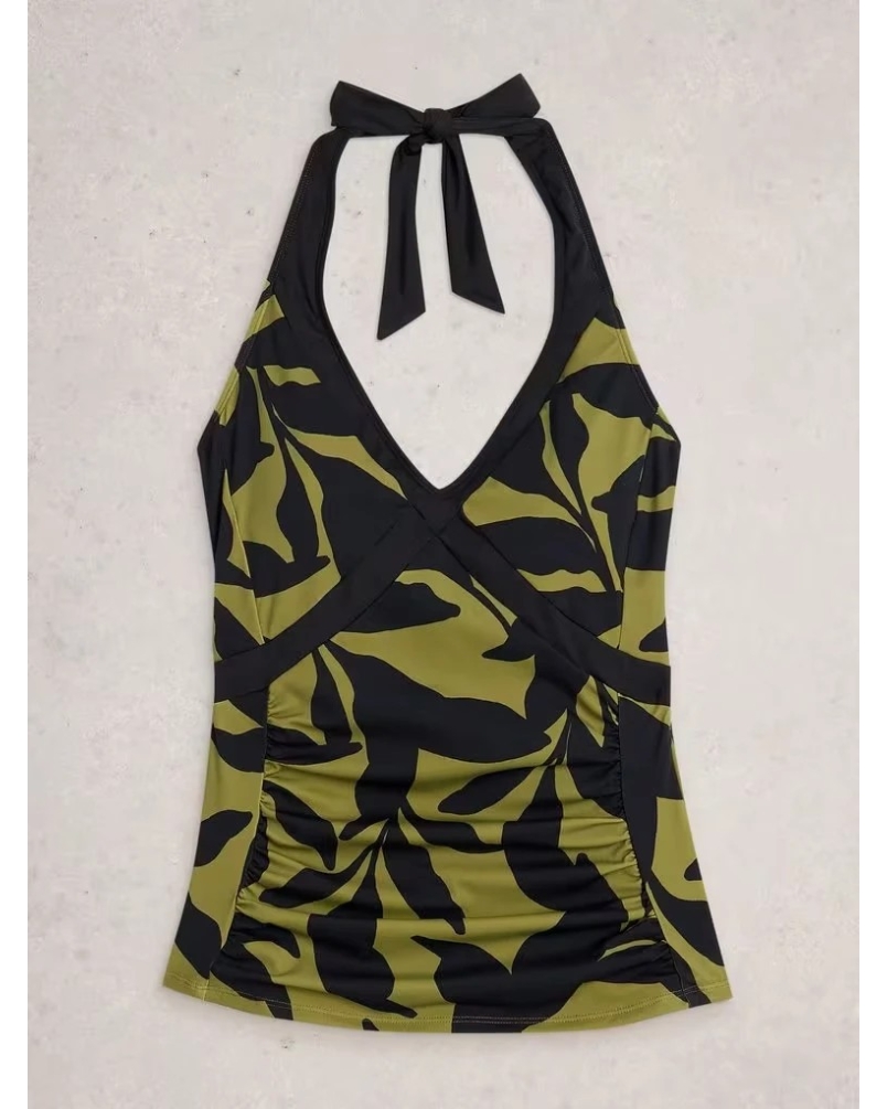 White Stuff Valley Tankini top green pr
