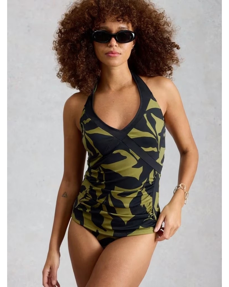 White Stuff Valley Tankini top green pr