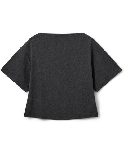 Sofie Schnoor Tea boatneck t-shirt dark grey melange