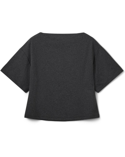 Sofie Schnoor Tea boatneck t-shirt dark grey melange