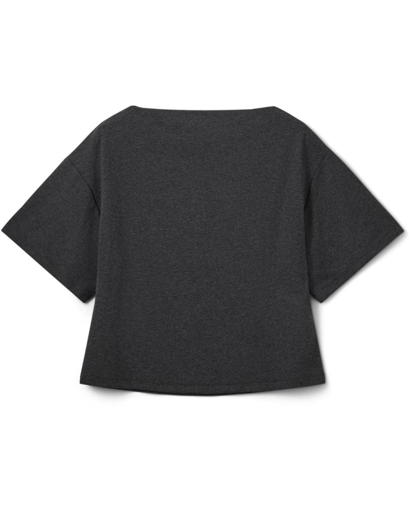 Sofie Schnoor Tea boatneck t-shirt dark grey melange