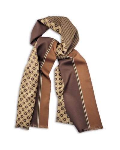 Sir Redman Herensjaal Ronnie bruin/beige/cognac/wit