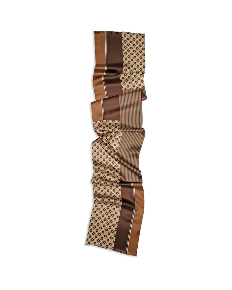 Sir Redman Herensjaal Ronnie bruin/beige/cognac/wit