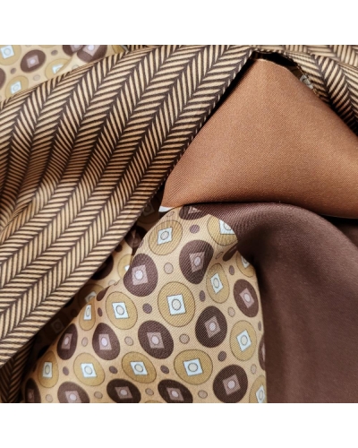 Sir Redman Herensjaal Ronnie bruin/beige/cognac/wit