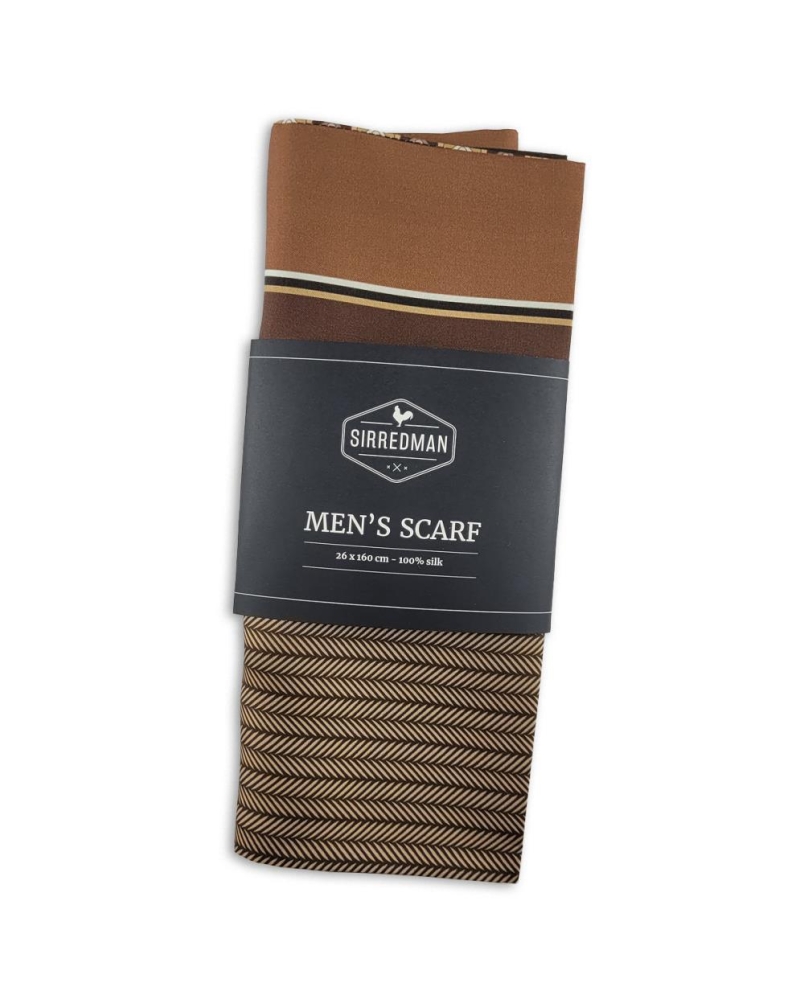 Sir Redman Herensjaal Ronnie bruin/beige/cognac/wit