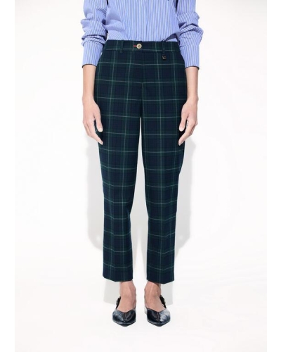 Lola Casademunt Barcelona fit plaid pants azul-verde