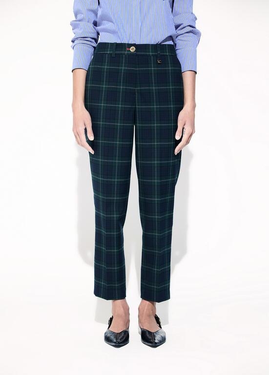 Lola Casademunt Barcelona fit plaid pants azul-verde
