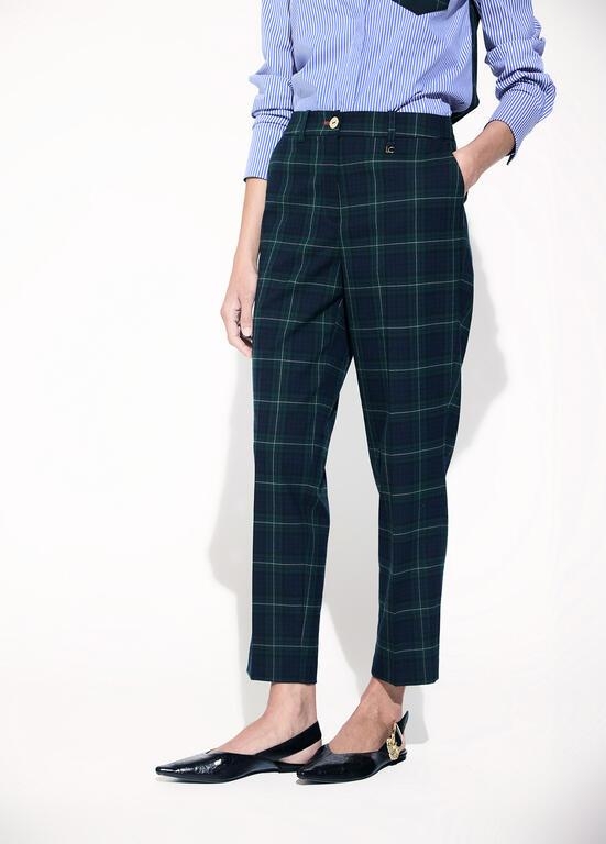 Lola Casademunt Barcelona fit plaid pants azul-verde