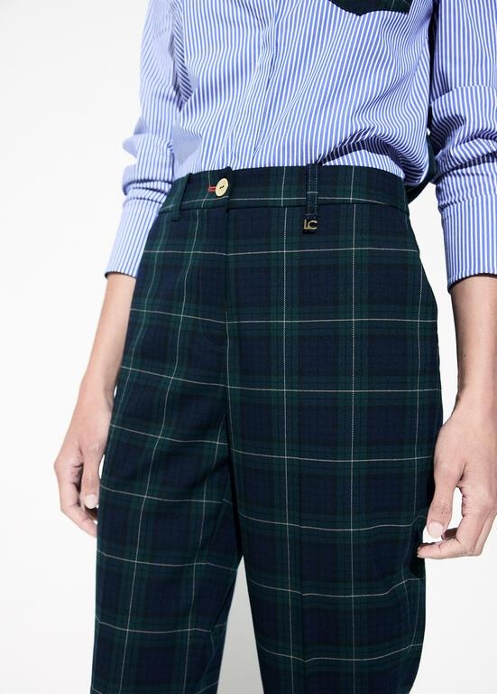 Lola Casademunt Barcelona fit plaid pants azul-verde