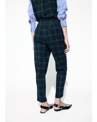 Lola Casademunt Barcelona fit plaid pants azul-verde